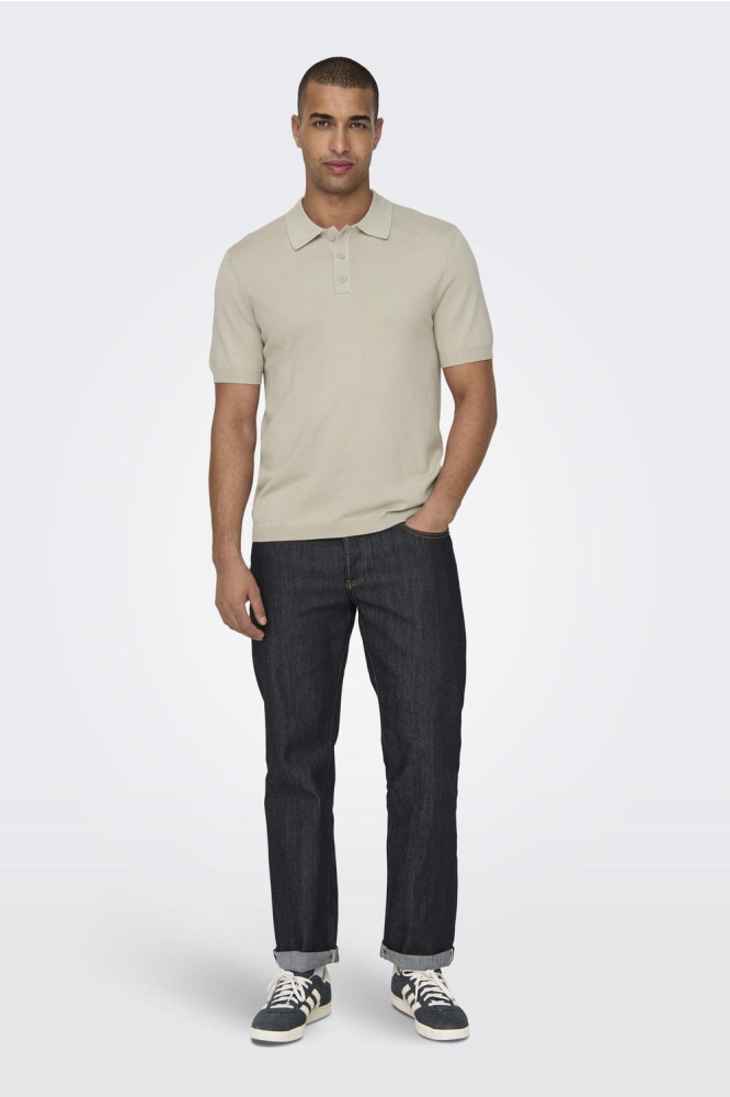 ONSWYLER LIFE REG 14 SS POLO KNIT N 22022219 Silver Lining